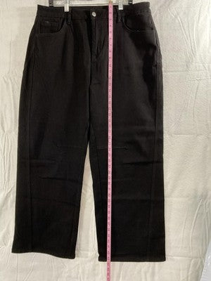Emmioo Pants Womens 2XL Black Fleece Lined Chino Stretch Relaxed Fit Pockets