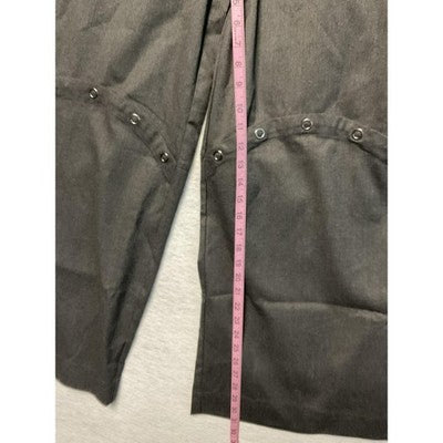 bhampton The Drop Pants Womens Medium Gray Wide Leg Button Detail Pockets Career