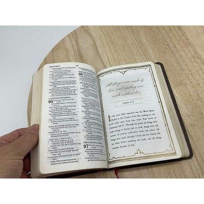 Holy Bible Red Script Cover Gold Gilded Edges Ribbon Bookmark Presentation