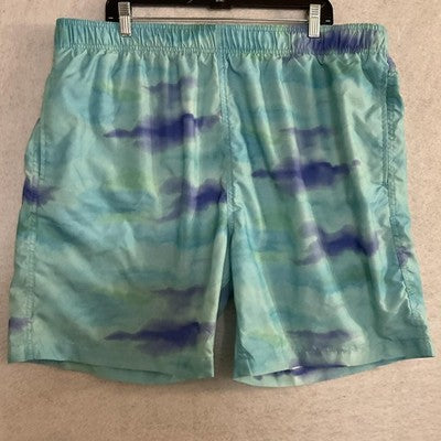 Laguna Swim Shorts Mens 2XL Multicolor Tie Dye Elastic Waist Lined Pockets Beach