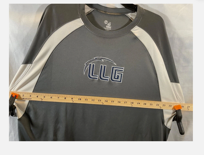 Badger Sport Shirt Mens 2XL Gray LLG Raglan Athletic Performance Training Tee