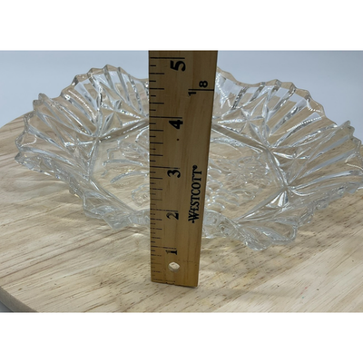 Vintage Federal Cut Glass Pioneer Fruit Dish Bowl 10" Clear Octagon Serving