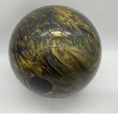 Vintage AMF Radar Bowling Ball Adult 14lb Gold Black Marble Pre-Drilled USA Made