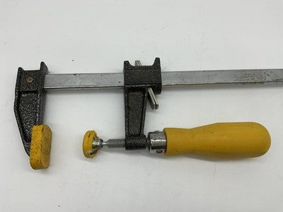 Columbian 42812 Bar Clamp Yellow Handle Woodworking Metal F Clamp Tool Vintage