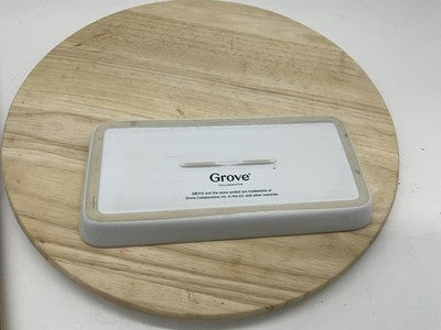 Grove Collaborative White Ceramic Vanity Tray Small Rectangular Bathroom Sink