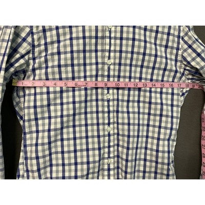 Goodthreads Shirt Mens Small Blue White Plaid Long Sleeve Button Down Casual