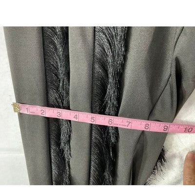 Fringe Joggers Women XL Black Tassel Streetwear Statement Pants