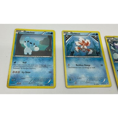 Pokemon Water Type Card Lot Squirtle Psyduck Goldeen Cubchoo Vanillish Energy