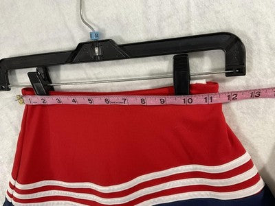Adidas Skort Girls 10-12 Red Blue Striped Tennis Elastic Waist Shorts Active