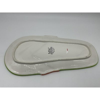 MSC Mainstreet Collection Flip Flop Platter Hand Painted 17 Inch Serving Tray