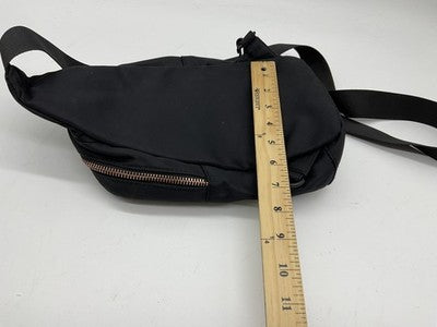 Black Nylon Sling Crossbody Bag Fanny Pack Travel Waist Rose Gold Zip