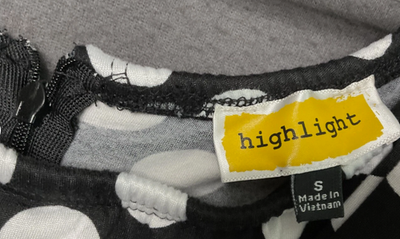 Highlight Romper Womens Small Black White Polka Dot Ruffle Short Sleeve Dressy