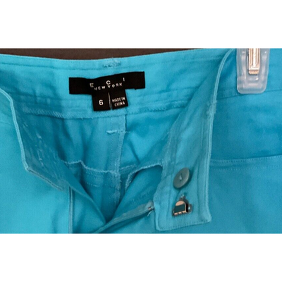ECI New York Blue Crop Pants Size 6 Split Hem Women’s $58 NWT Split Hem Detail