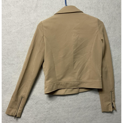 Forever 21 Jacket Womens Small Moto Biker Asymmetrical Zip Lined Faux Leather