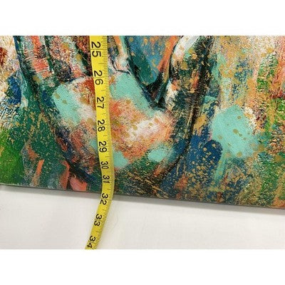 Colorful Buddha Canvas Print Wall Art Textured Abstract Gallery Wrapped Large