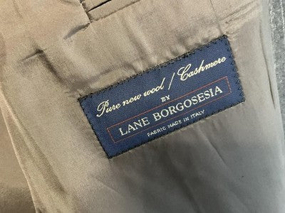 VTG Hugo Boss Suit Men 44L Gray Wool Cashmere Pinstripe Designer Pants 37x30 USA