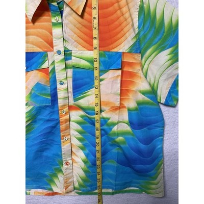 The Drop mscrissy Shirt Womens XL Multicolor Short Sleeve Button Up Hawaiian