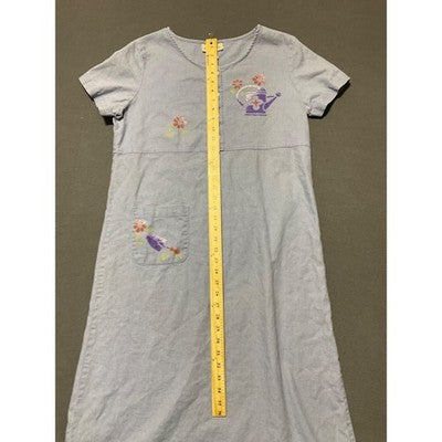 Original TY Wear Linen Blend Graphic Dress P-M Floral Y2K Gardening