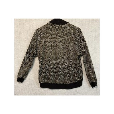 Charlotte Russe Sweater Womens Small Black Beige Open Front Cardigan Aztec Knit