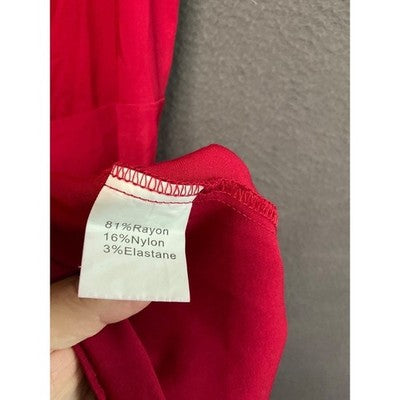 Dressystar Red Cocktail Bridesmaid Dress XL Cap Sleeve Fit Flare NWT