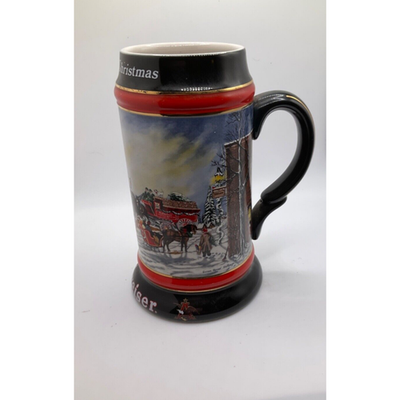 Budweiser Clydesdales 1992 Christmas Mug - Anheuser-Busch Exclusive Art