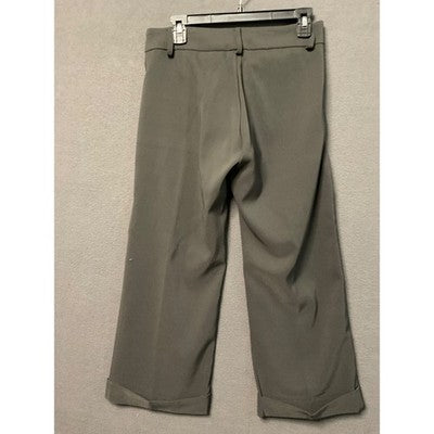 Women's Size 7/8 Black Career Pants Cropped Stretch Polyester Spandex