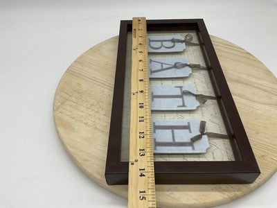 New View Bath Wall Plaque Brown Glass Shadow Box Hanging Frame Bathroom Decor