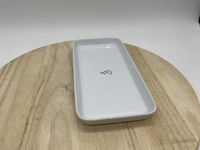 Grove Collaborative White Ceramic Vanity Tray Small Rectangular Bathroom Sink