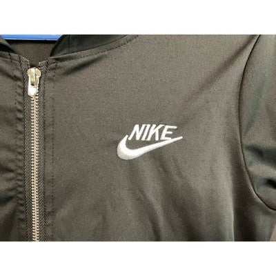 Nike Youth S Full Zip Hoodie Black Polyester Athletic Jacket Logo Lightweight