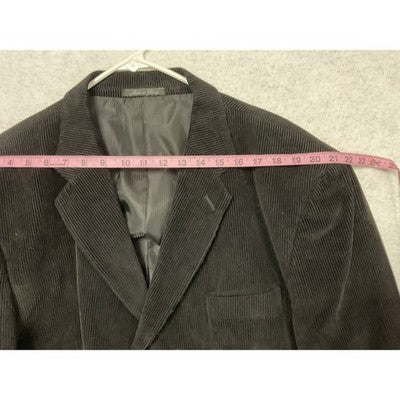 Zagato Signature Collection Sport Coat Men 50 Black Corduroy 3-Button Lined