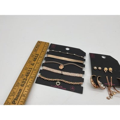 No Boundaries Jewelry Set Women OS Rose Gold Choker Necklace Earring Bundle