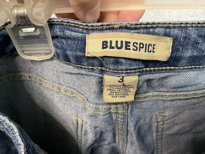 Blue Spice Jeans Womens 3 Blue Mid Rise Skinny Stretch Denim Light Wash Juniors