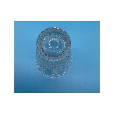 Vintage Clear Pressed Glass Vase 5" Tall Diamond Starburst Pattern Floral HEAVY