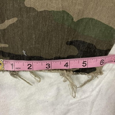 Rue21 Pants Juniors S Green Camouflage Cargo Twill Elastic Waist Raw Hem Army