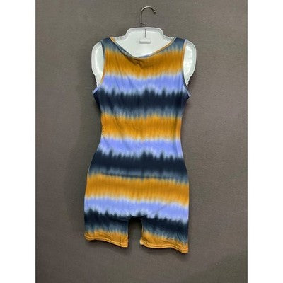AQ-Sport Tie-Dye Sleeveless Romper Med Boho Festival Jumpsuit NWT