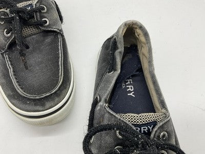 Sperry Shoes Mens 8.5 Gray Canvas Boat Top-Sider Memory Foam Lace Up Casual