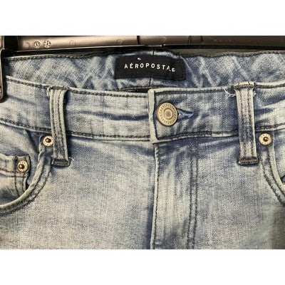 Aeropostale Jeans Womens Medium Light Wash High Rise Jegging Skinny Stretch Long