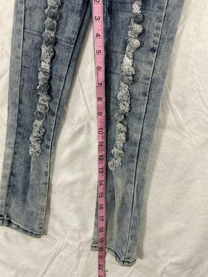 AQ Jeans Jeans Girls 6 Blue Denim Skinny Ruffle Distressed Adjustable Waist