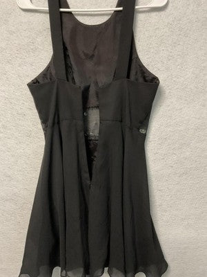 Vintage Faviana Dress Womens 7/8 Black Sequin Waist Chiffon Cocktail Party 90s