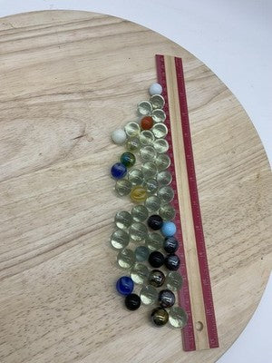 Glass Marbles Lot Mixed Size Clear Green Multicolor Game Pieces Marble Set Toy