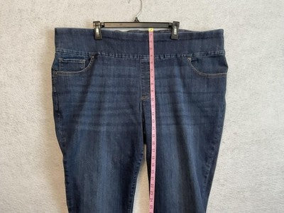 Lee Jeans Womens 28W Long Blue Medium Wash Plus Skinny Sculpting Stretch Denim