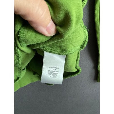 Banana Republic Green Pullover XS Ribbed V Neck Long Sleeve Y2K Pockets