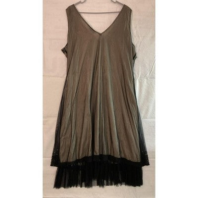 Papillon Los Angeles Flapper Dress Women 3X Black Beaded Art Deco Gatsby New