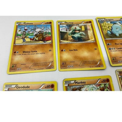 Pokemon Card Lot 6pc Cubone Machop Quagsire Geodude Mankey Phanpy TCG Fighting