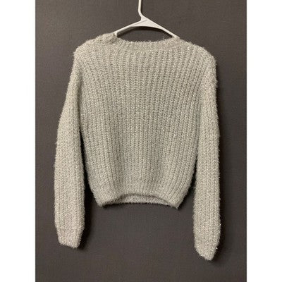 Divided H&M Knit Silver Sparkle Women’s Sweater Metallic Size XS
