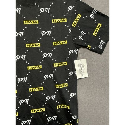 Parish Nation Boys Medium Graphic Tee Black Yellow PN HWW Logo Print Shirt