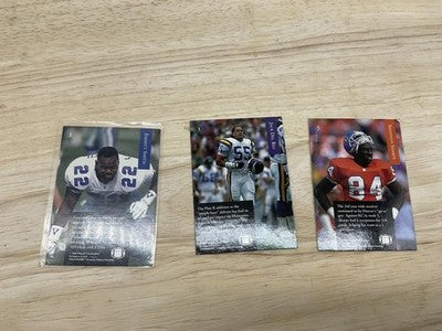 NFL Football Cards Lot Of 3 Emmitt Smith Shannon Sharpe Jack Del Rio 1992