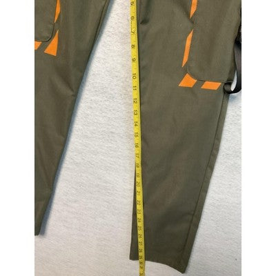 SMOKEASH Cargo Pants Mens S Drawstring Pockets Streetwear Imitation Silk Cotton