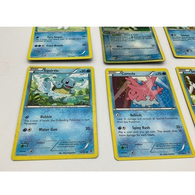 Pokemon Water Type Card Lot 7pc Squirtle Lombre Reverse Holo Blue TCG Bundle