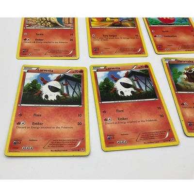 Pokemon Card Lot 6pc Fire Type Cyndaquil Pansear Darumaka Larvesta TCG TCG